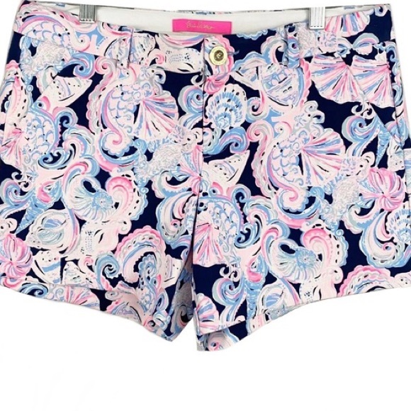 Pink and Blue paisley Lilly Pulitzer shorts - Picture 3 of 3